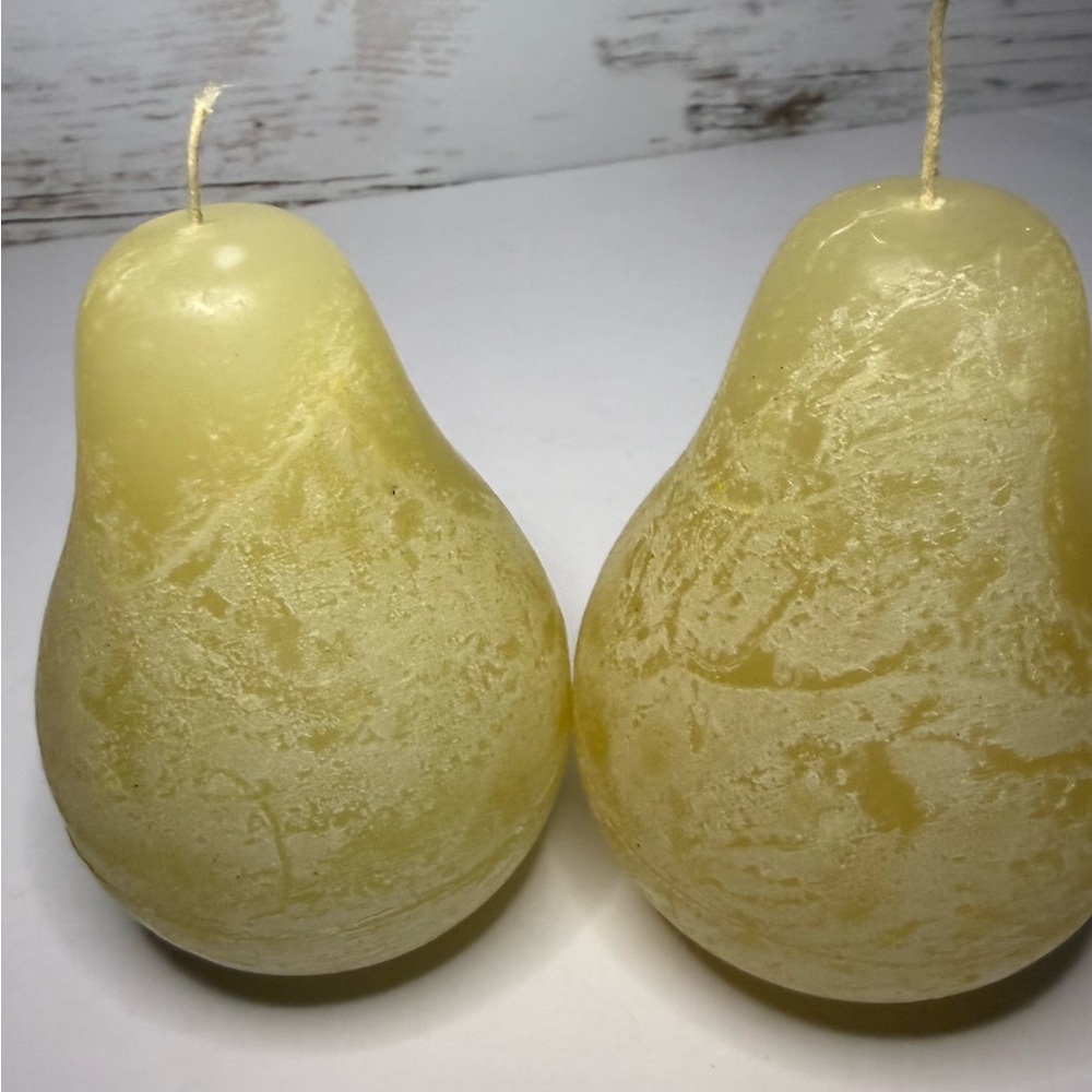 Pair of Pear-Shaped Candles Vintage